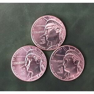 Three America 250 Enduring Liberty Half Dollars Semiquincentennial 1776-2026 BU
